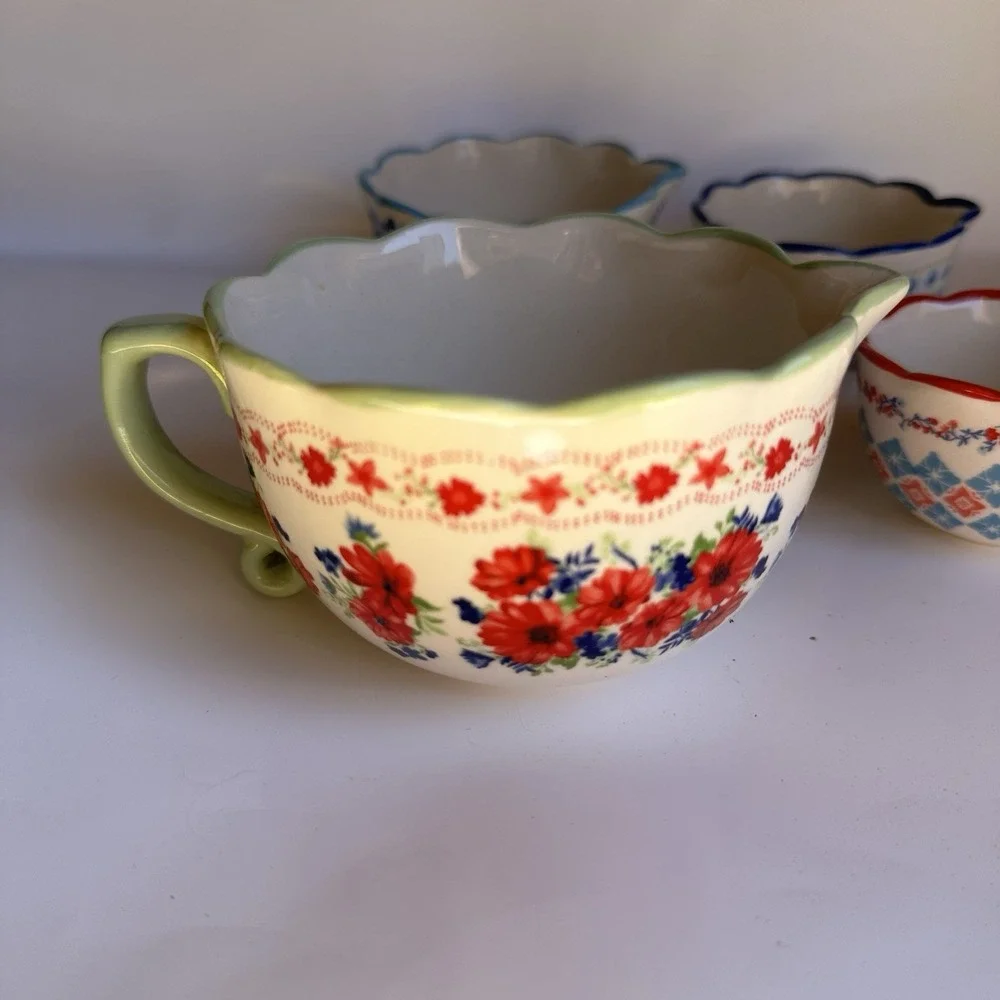 The Pioneer Woman Classic Charm Measuring Bowls Set Of 4 Floral Colorful